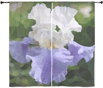 Purple Iris Floral Low Polygon Art Curtains - Petunia (350x350), Png Download