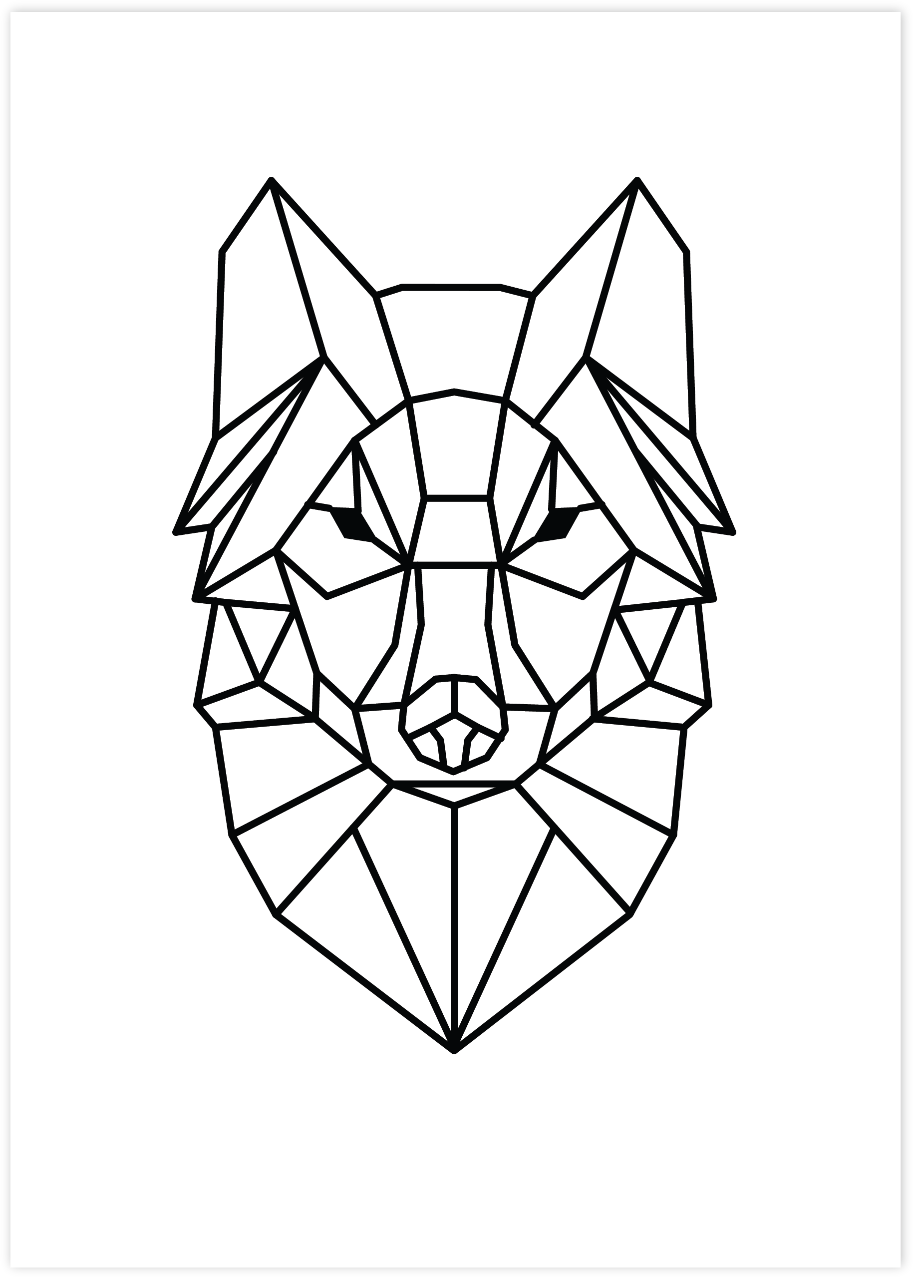 K Wolf Polygon Webshop Png Wolf Transparent Png Art - Geometrical Wolf Geometric Tattoo (2082x2810), Png Download