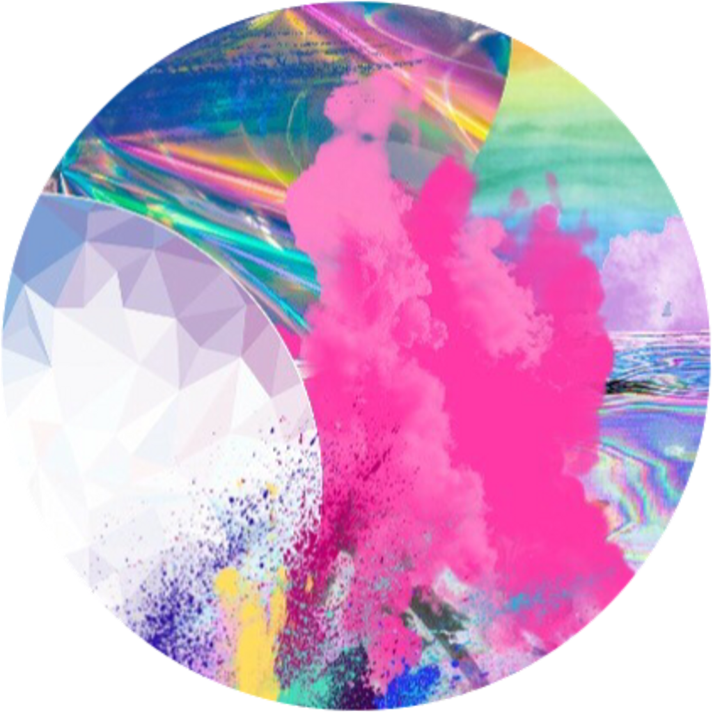 Polygon Splatter Ink Paint Cloud Paink Holo Rainbow - Paint (1024x1024), Png Download