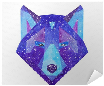Watercolor Cosmic Animals - Cosmic Wolf (400x400), Png Download