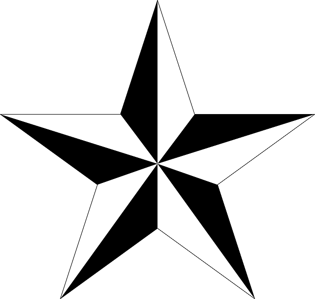 Pentagram, Polygon, Shape, Star, Zebra - Star Tattoo Designs (640x608), Png Download