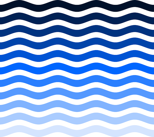 Water, Waves, Ocean, Sea, Depth, Depths, Abysm, Pool - Simple Wave Line Vector (640x569), Png Download