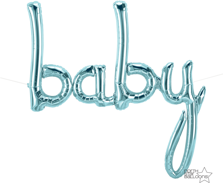 Baby Script Balloon Blue - Baby Northstar Balloons (750x750), Png Download