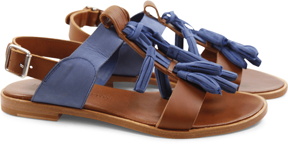 Sandals Sandra 17 Vacchetta Tan Nubuk Cobalt Tassel - Sandaletten Melvin & Hamilton Sandra 17 Vacchetta (1024x1024), Png Download