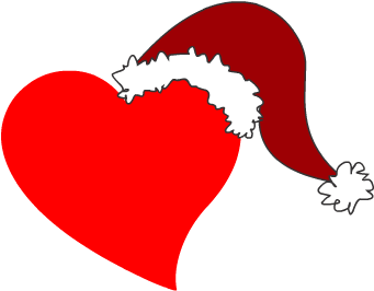 Corazón Navideño - Corazon Con Gorro De Navidad (350x350), Png Download