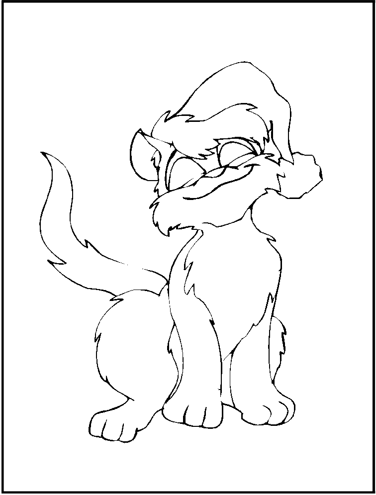 Gatito Con Sombrero De Navidad Para Iluminar - Coloring Book (756x995), Png Download