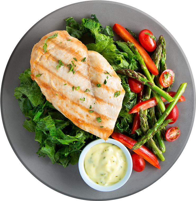 Grilled Chicken With Mustard Greens And Bacon Ranch (800x800), Png Download
