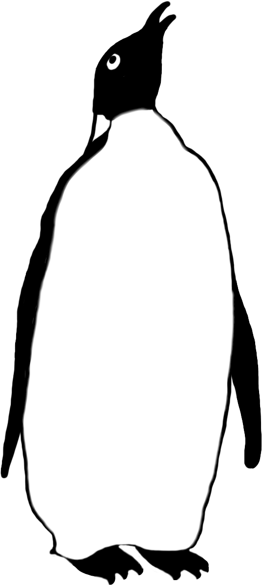 Emperor Penguin Drawing - Black And White Clip Art Of Penguins (738x1287), Png Download