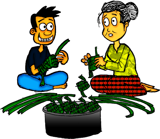 Image Kartun Ketupat Dan Lemang Full Size Png Download Seekpng