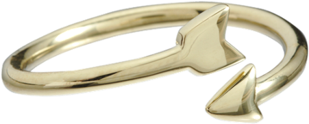 Finn Yellow Gold Arrow Ring 18k Yellow Gold Arrow Ring - Bangle (450x750), Png Download