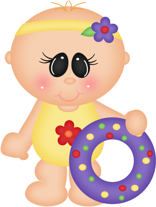 Beach Clipart Baby - Swimming Baby Cartoon (690x930), Png Download
