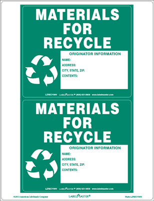 Materials For Recycle Label, Blank, Laser Imprintable - Waste (308x400), Png Download