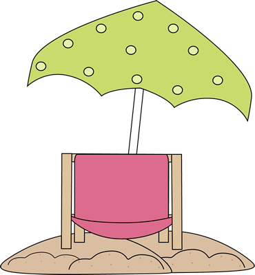 Beach Chair Under Beach Umbrella Clip Art Beach Chair - Simple Beach Chair Clip Art (370x400), Png Download