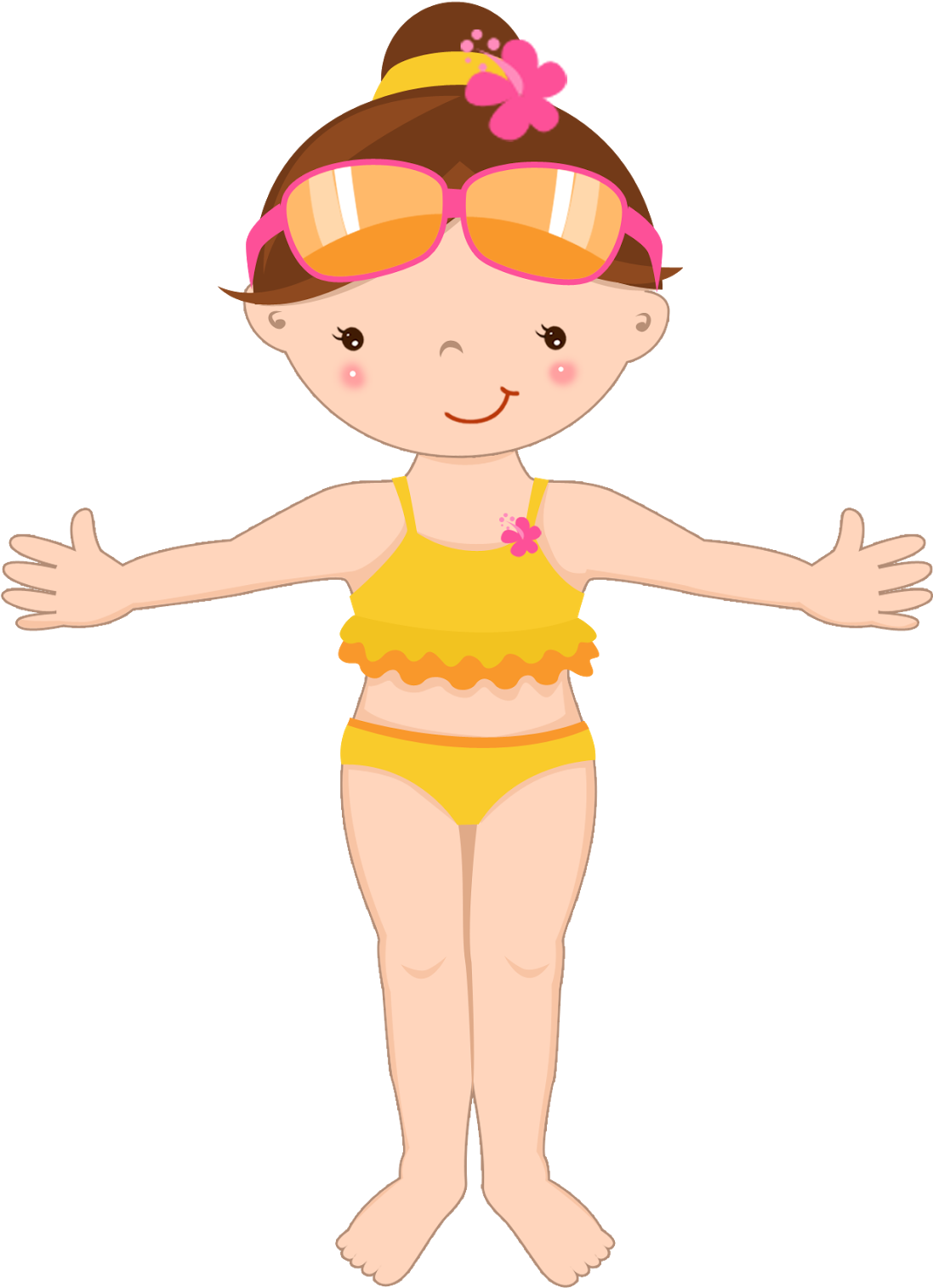 Enjoying The Beach Clipart - Pool Party Cait Png (1333x1600), Png Download
