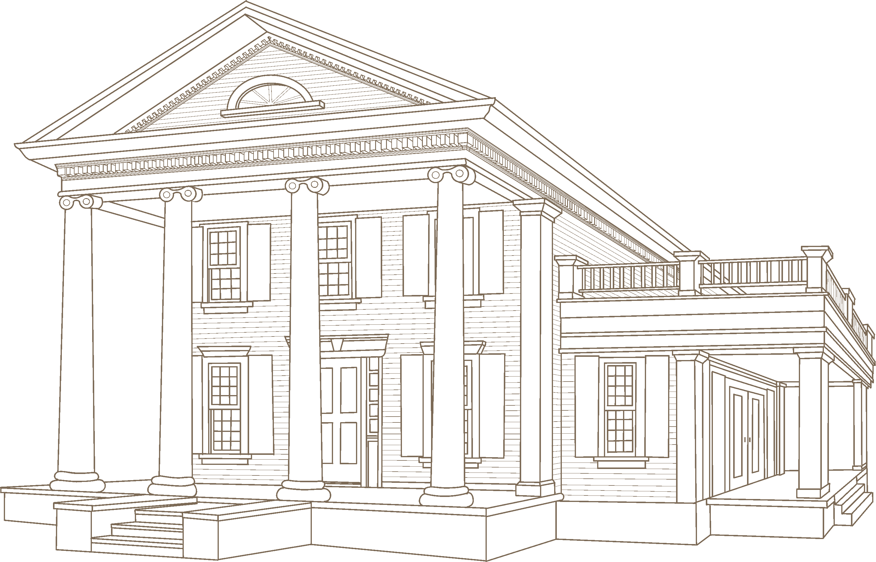 Heavy Cornices Greek Revival (2975x1909), Png Download