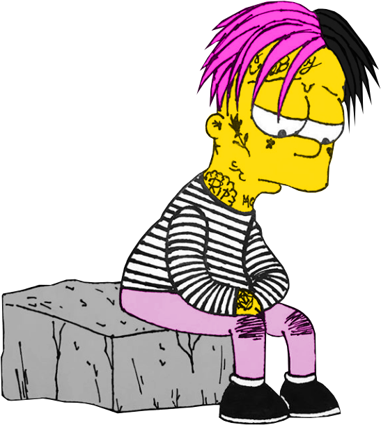 Lil Peep Bart Art I Drew - Bart Simpson Lil Peep (713x898), Png Download