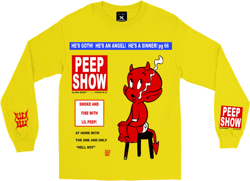 Lil Peep X Alien Body Peep Show Magazine Longsleeve - Lil Peep X Alien Body (1024x1024), Png Download