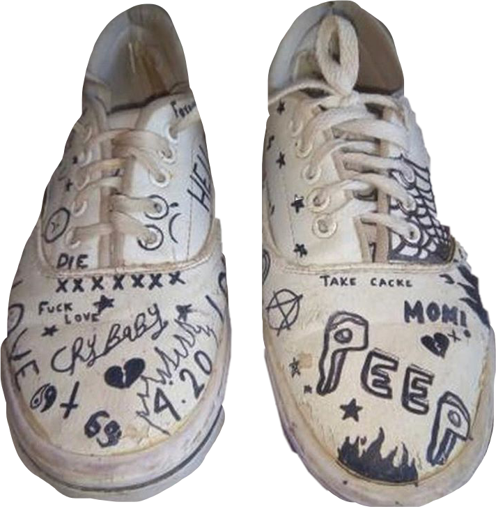 Peep Grunge Edgy Lilpeep Aesthetic Freetoedit - Slip-on Shoe (712x730), Png Download