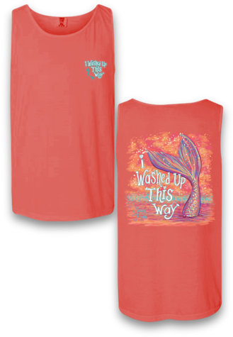Sassy Frass Mermaid I Washed Up This Way Comfort Colors - Active Tank (369x479), Png Download