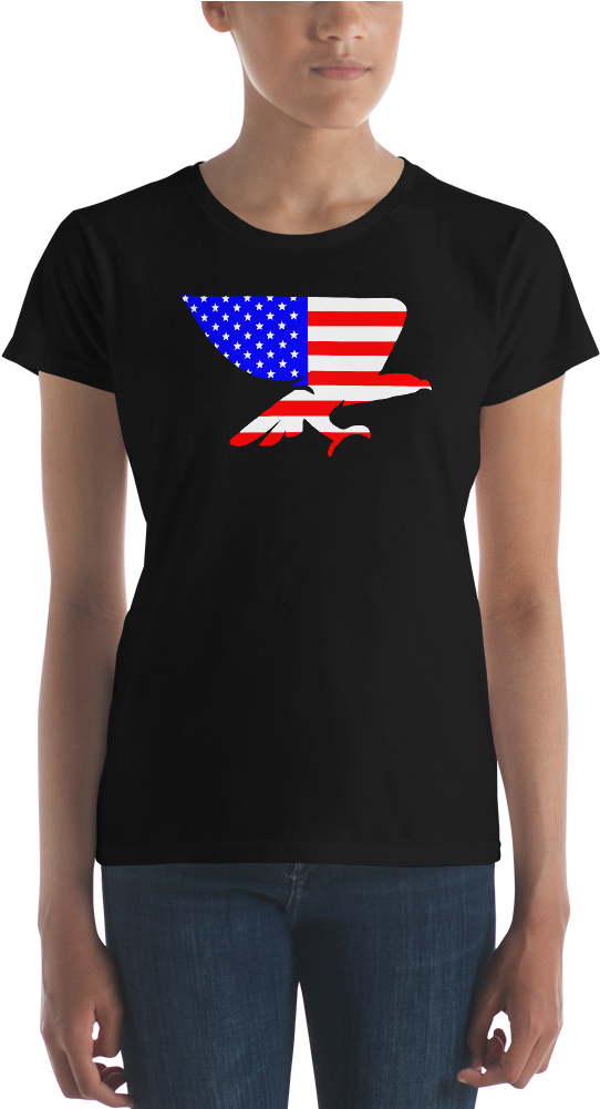 American Flag Eagle Women's T-shirt - Shirt (1000x1000), Png Download
