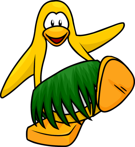Costume Trunk Grass Skirt - Club Penguin Grass Skirt Id (439x480), Png Download