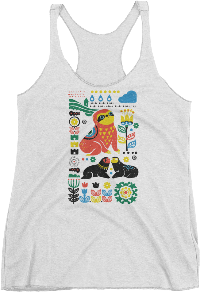 Scandinavian Sloths Women's Racerback Tank - Scandinavian English Bulldog Backpack By Huebucket (1000x1000), Png Download