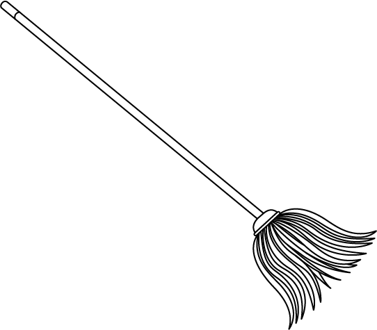 Clip Black And White Stock Household Owl Standing Graphics - Mop Black And White Png (542x475), Png Download