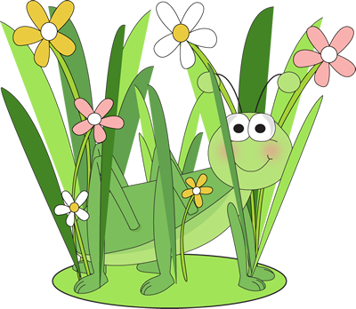 Rock Clipart Grass Patch - Grasshopper In Grass Clipart (400x348), Png Download