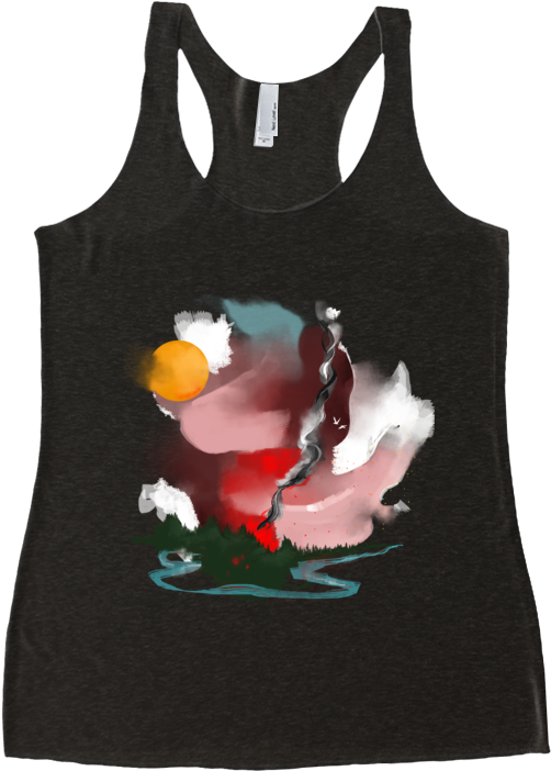 Forest Fire Racerback Tank Top - Active Tank (852x762), Png Download