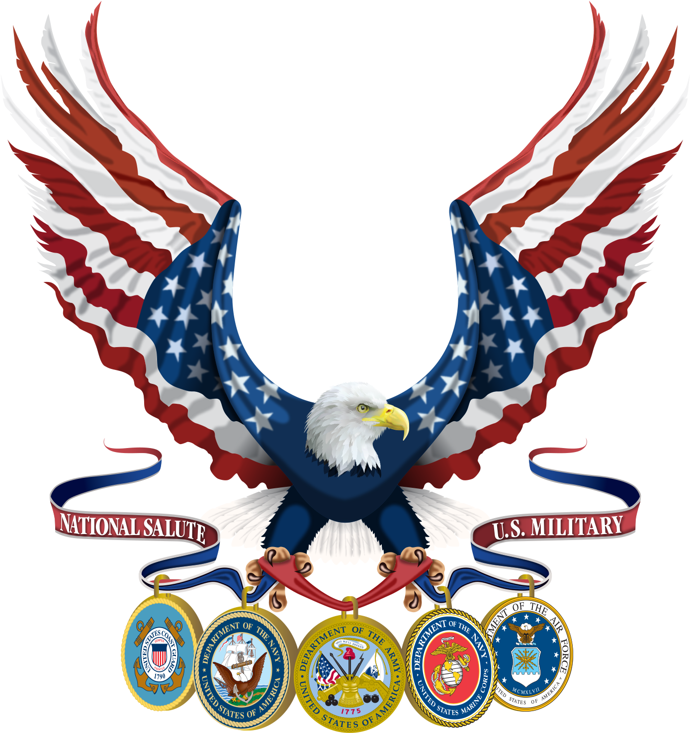 Illustration Of National Salute U S Military - United States Navy (1507x1507), Png Download