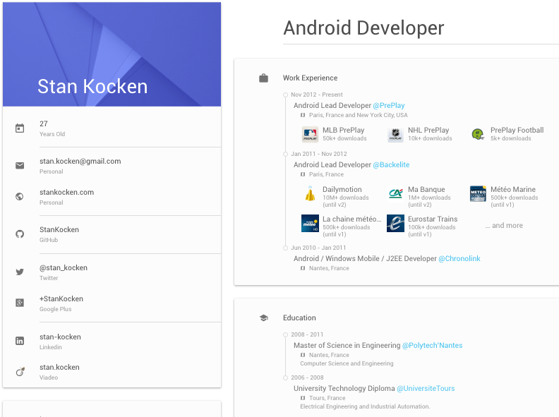 Material Design Resume (800x600), Png Download