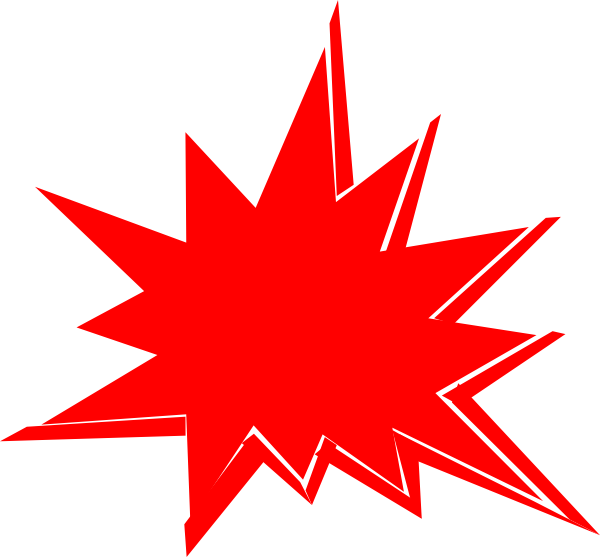 Red Explosion Clip Art At Clker - Red Explosion Clipart (600x557), Png Download