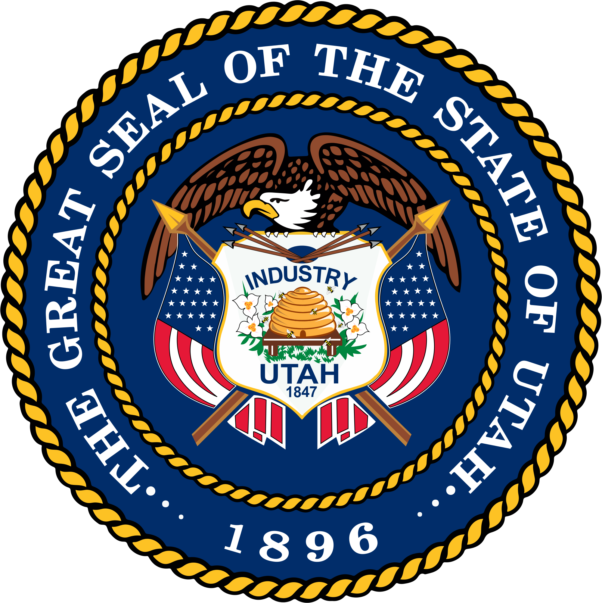 Public Records And Grama Requests - Great Seal Of Utah (2000x2002), Png Download
