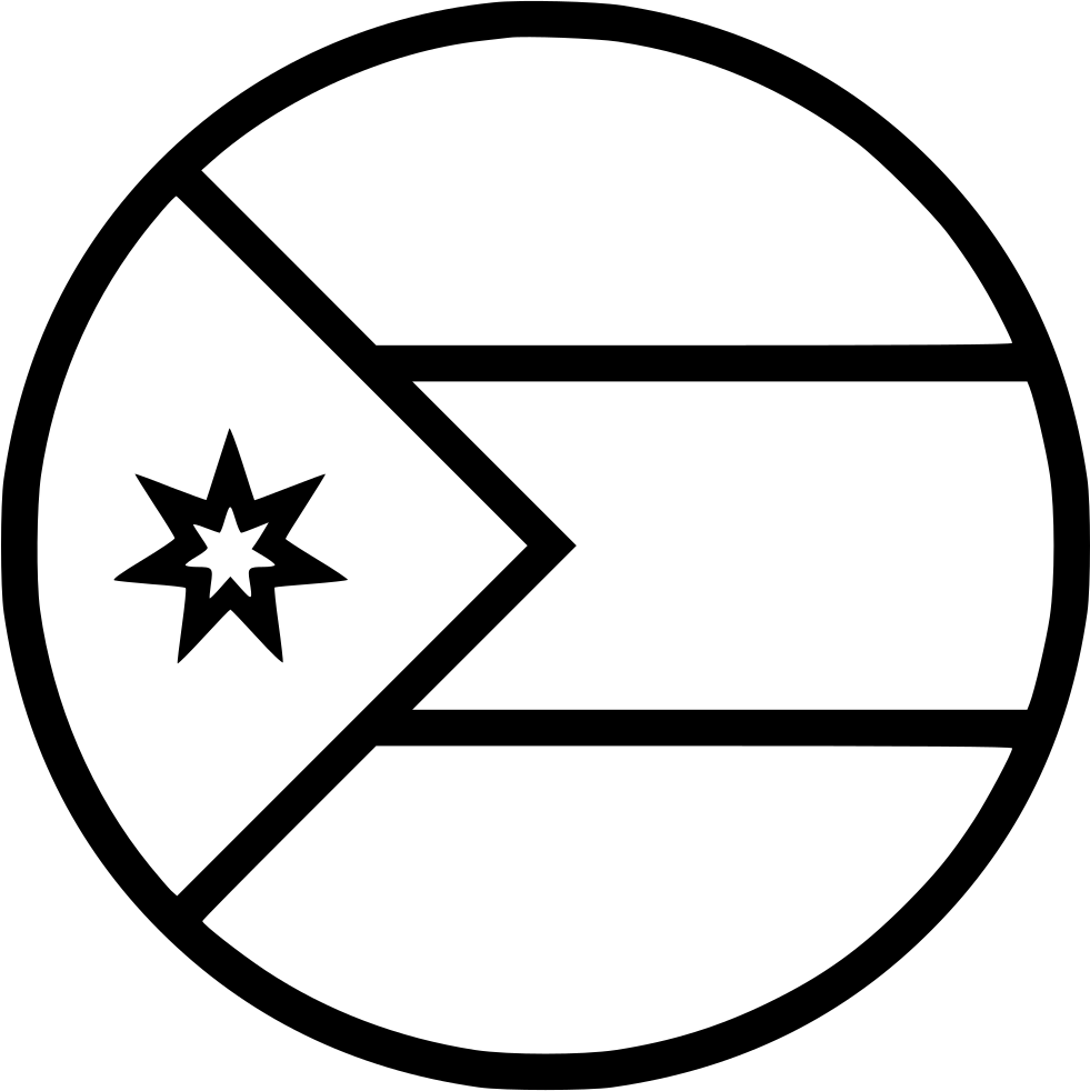Country Flag Jordan Comments - Jordan Flag Black And White (981x982), Png Download