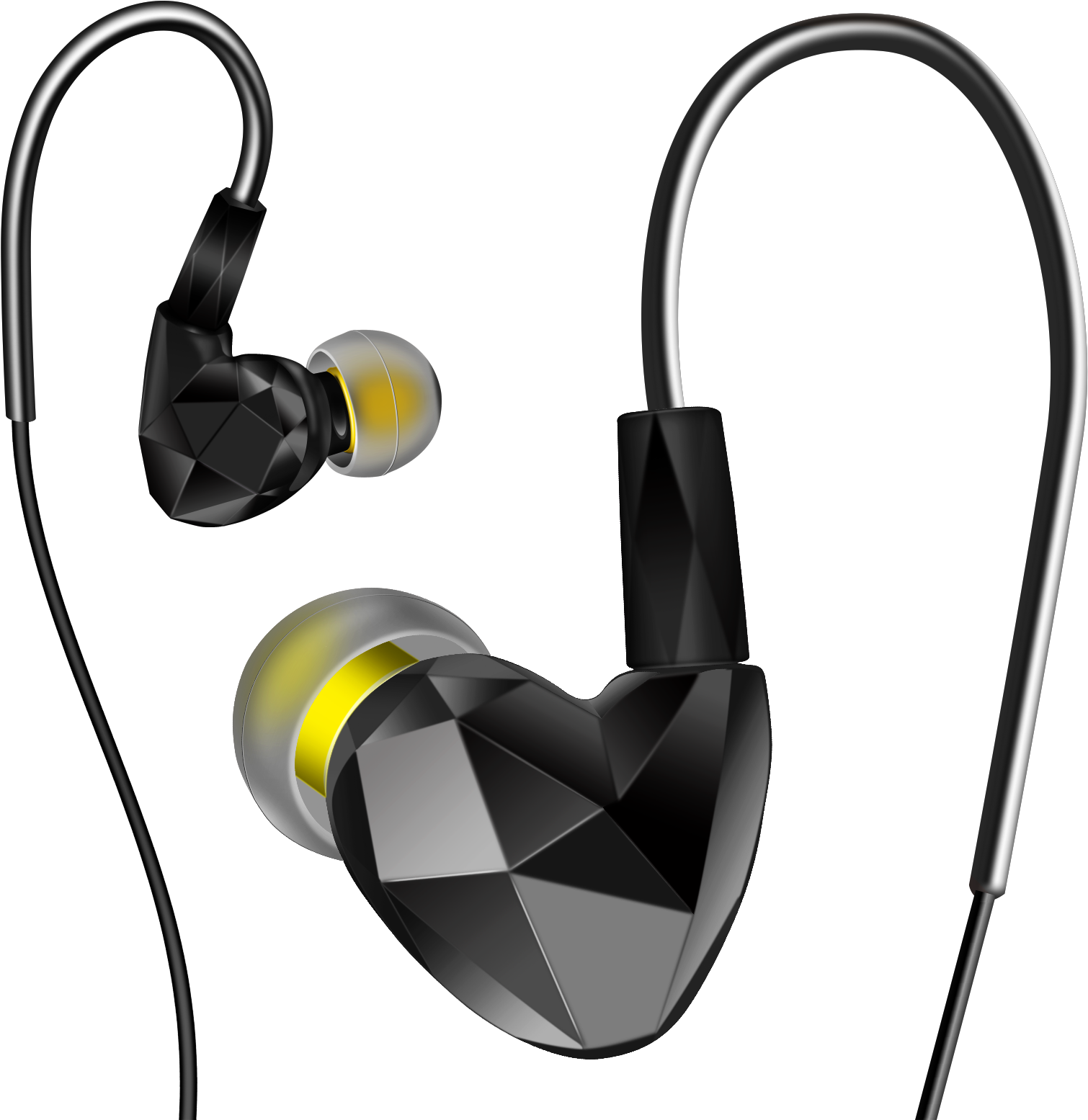 Vots Dq100 In Ear Earphones Double Unit Hifi Headphones - Ear Phones Png (1601x1601), Png Download