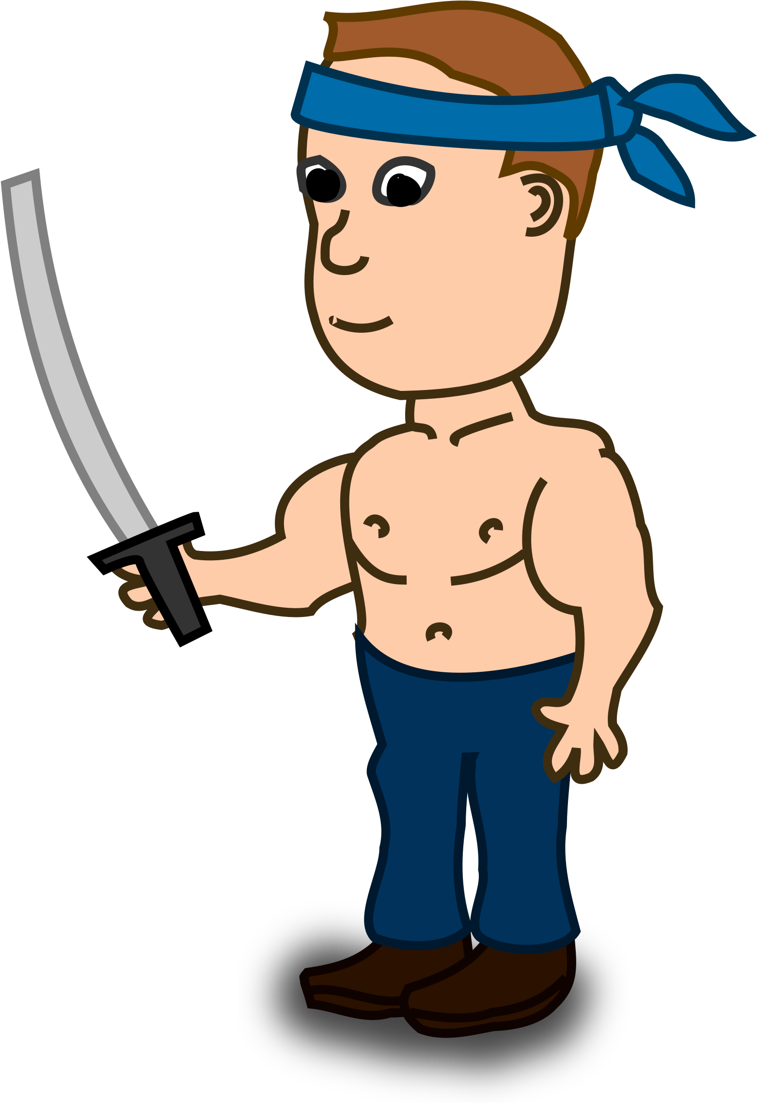 Comic Characters Fake Ninja Big Image Png - Person With A Sword (2400x2400), Png Download