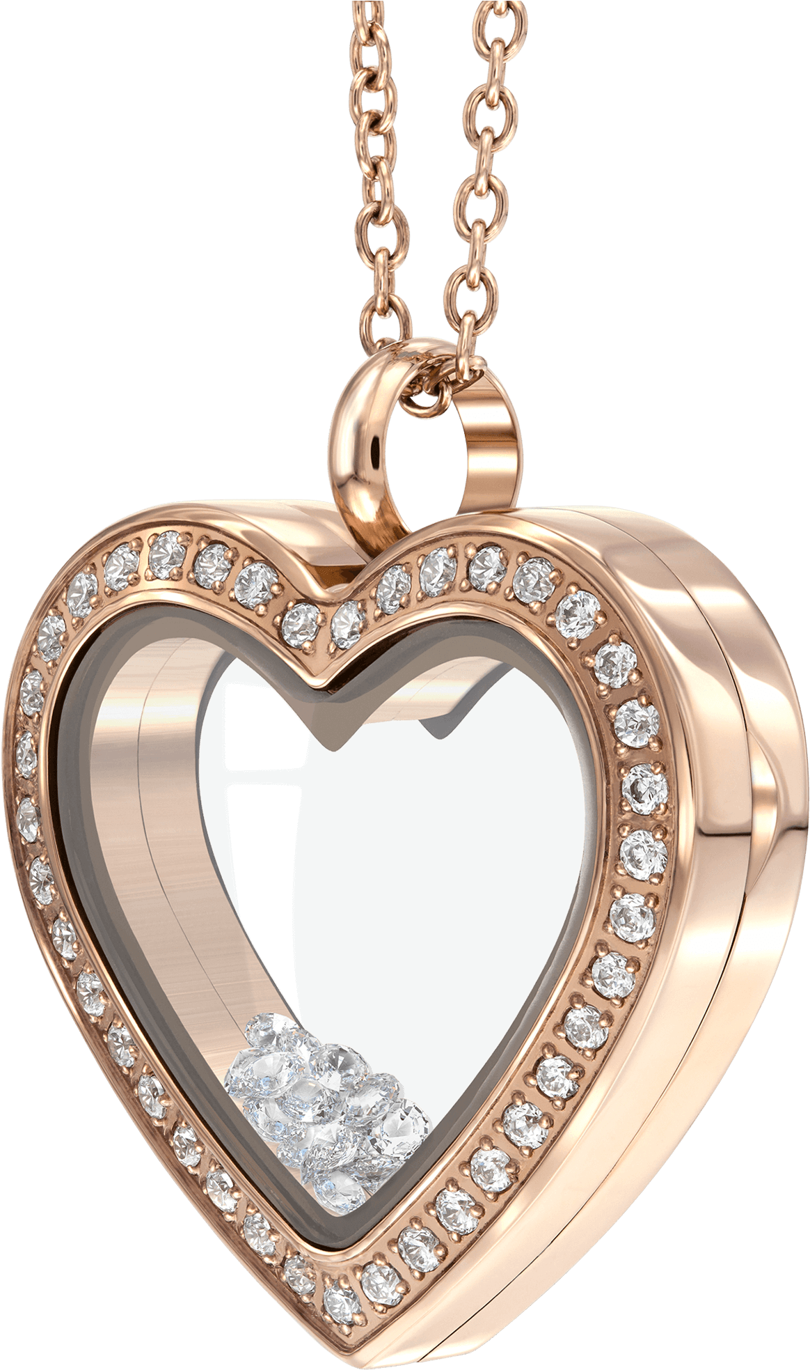 Heart Shape Essence Floating Locket With Crystals In - Tresor Paris Heart Shape Essence Floating Locket (2000x2000), Png Download