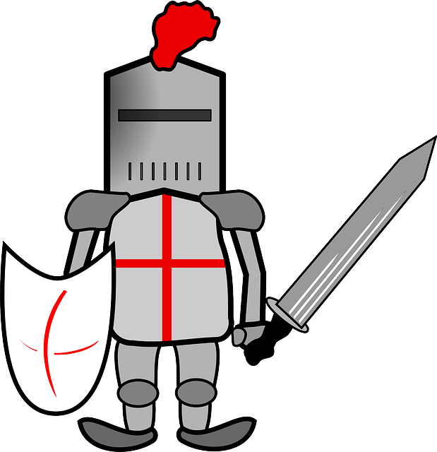 Sword Clipart Crusader - Knight Clipart Transparent (619x640), Png Download