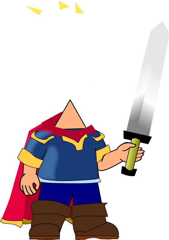 Free Sword - Cartoon Hippie (608x800), Png Download