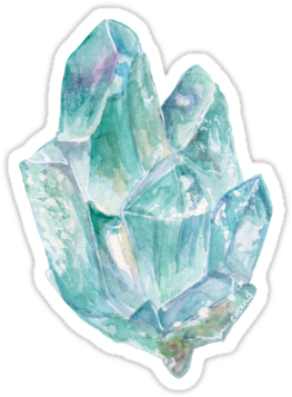 Watercolor And White Illustration Of A Raw Aquamarine - Television Show (375x360), Png Download
