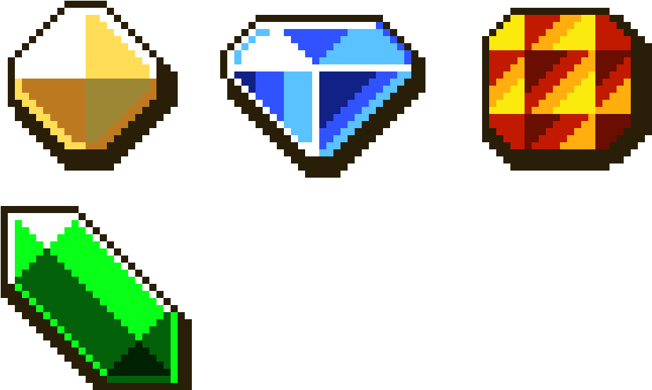 Gems - Pixel Art (1220x620), Png Download