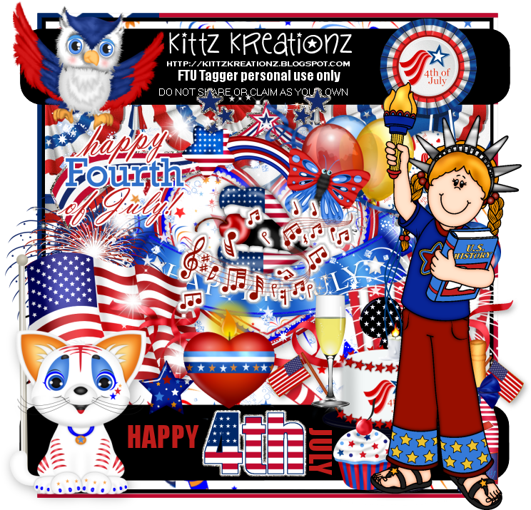 Happy 4th July Ftu Kit (750x750), Png Download