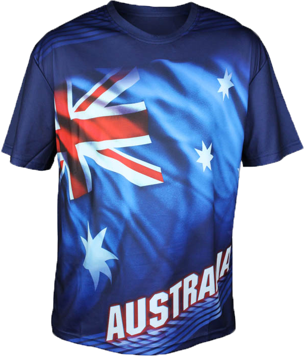 Australia Flag Sublimation T-shirt - Cricket Jersey (600x702), Png Download