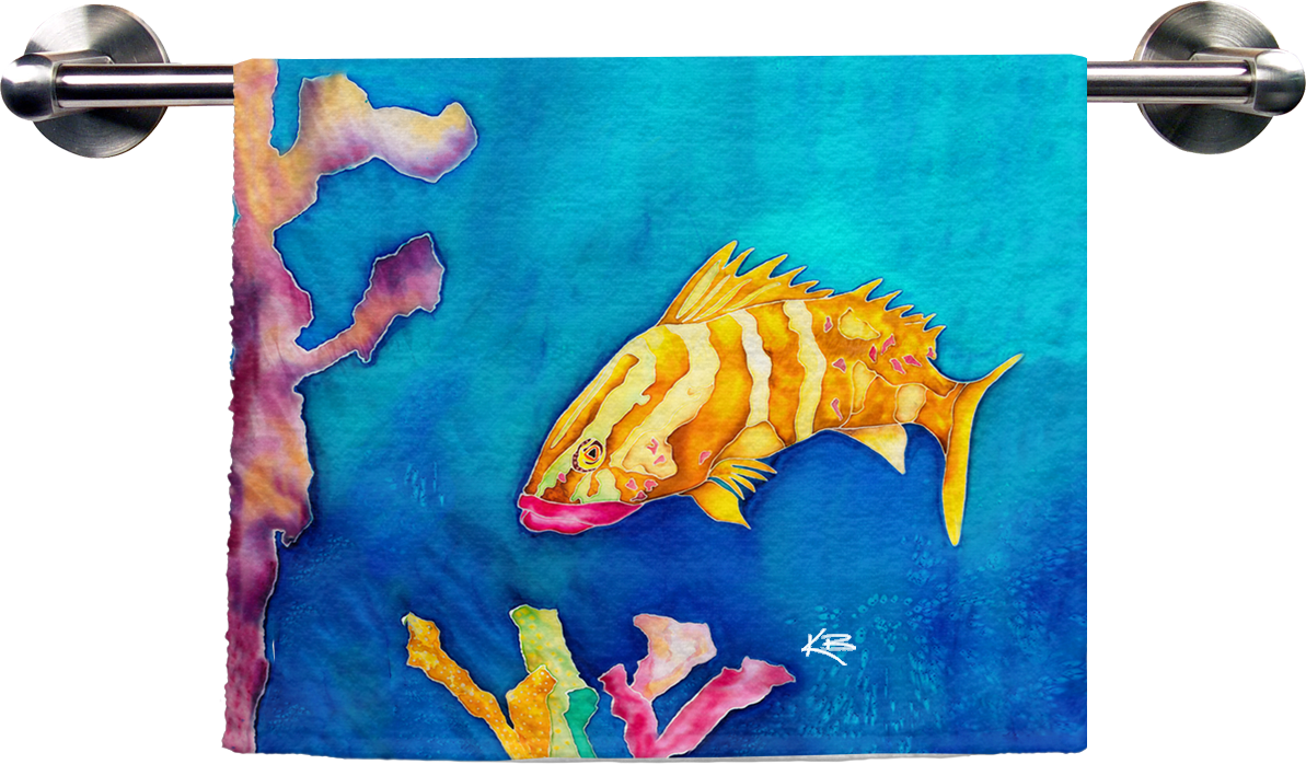 Tropical Reef Fish Hand Towel - Live Free Tropical Reef Fish Beach Towel (1193x698), Png Download
