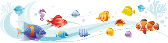 Tropical Fish Window Cling Border - Decal (550x550), Png Download