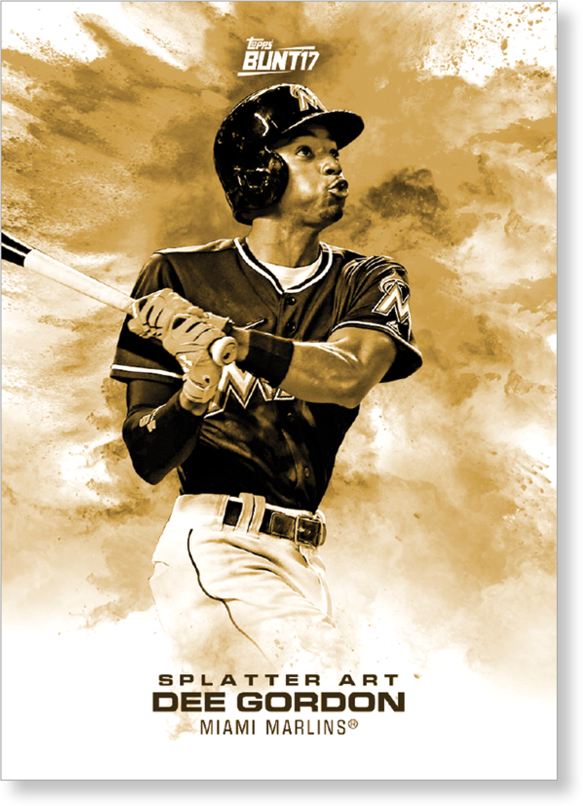 Dee Gordon 2017 Topps Bunt Baseball Splatter Art Poster - Baseball (2000x2000), Png Download
