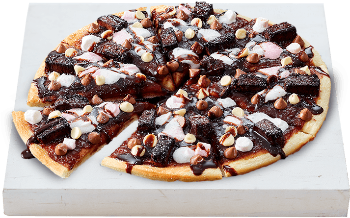 Chocoholic Dessert Pizza - Dessert Pizza Dominos (800x550), Png Download