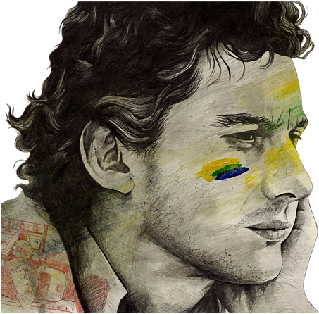 Click And Drag To Re-position The Image, If Desired - Ayrton Senna Draw (452x700), Png Download