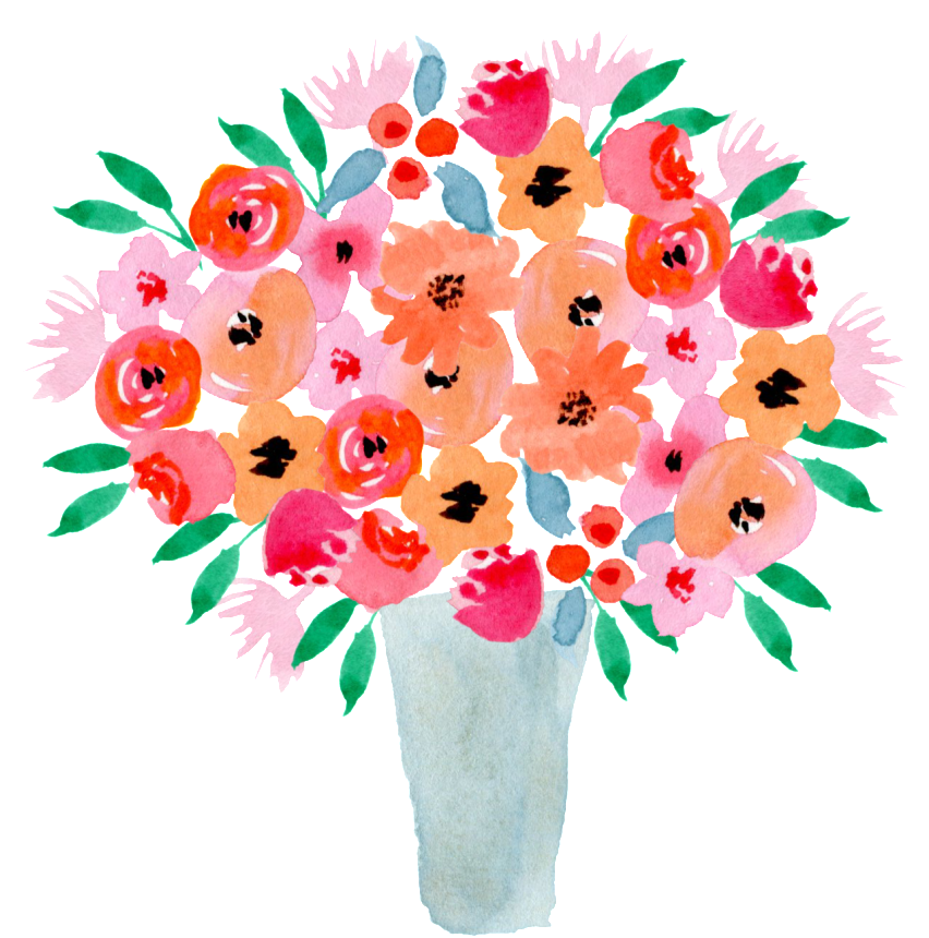 Watercolor Vase Decoration Vector - Bouquet Logo Png (1024x996), Png Download