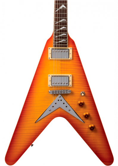 Hamer Vector Flame Top Electric Guitar Cherry Sunburst,aed - Electric Guitar (800x554), Png Download